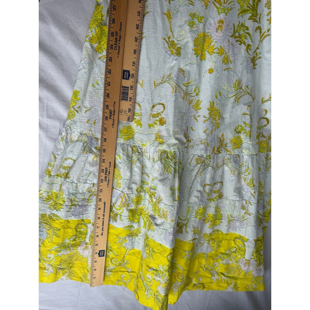 Anthropologie Solenne flounced maxi dress light blue yellow floral tiered 8 P - Picture 15 of 15